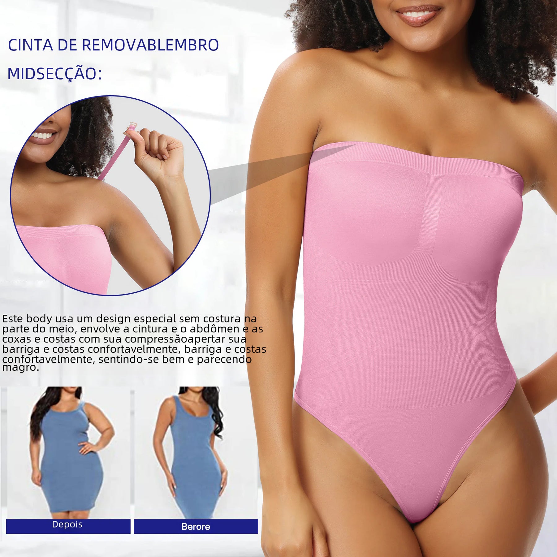 Custom Women's Shapewear Bodysuit with Detachable Straps