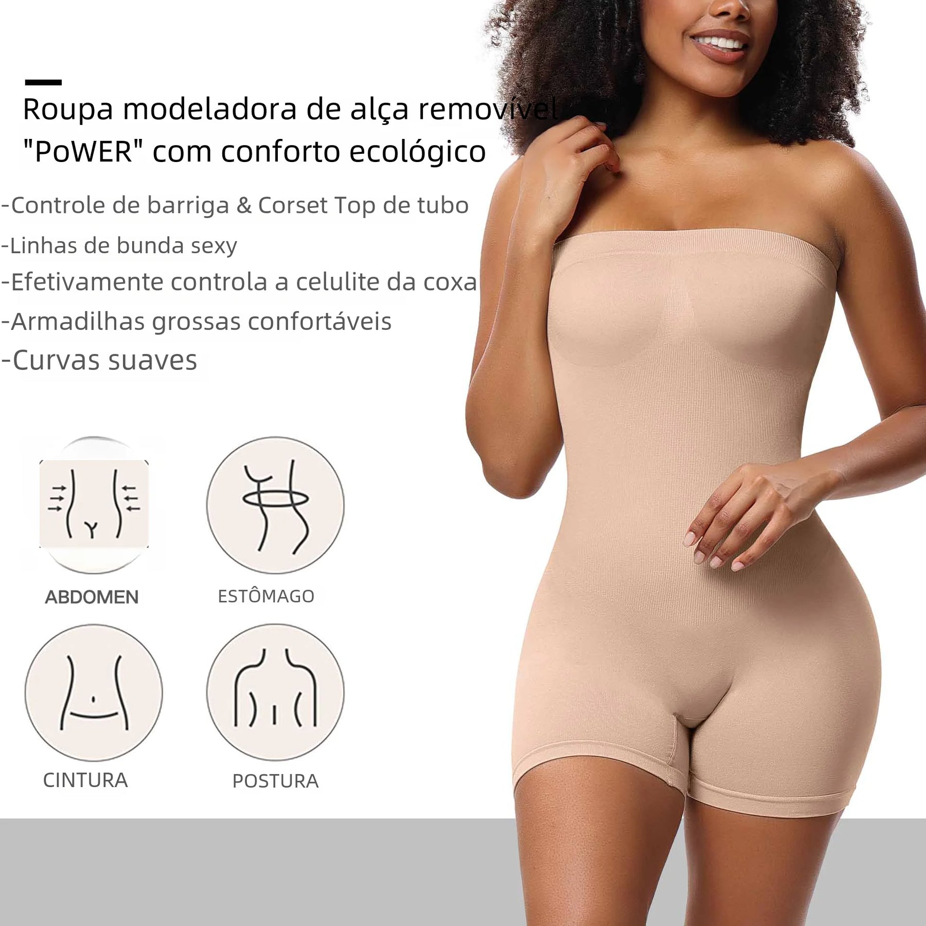 Custom Women's Shapewear Bodysuit with Detachable Straps